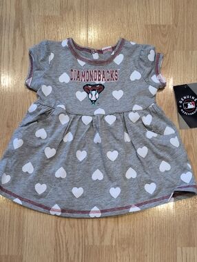 Arizona Diamondbacks Grey Heart Baby Dress
